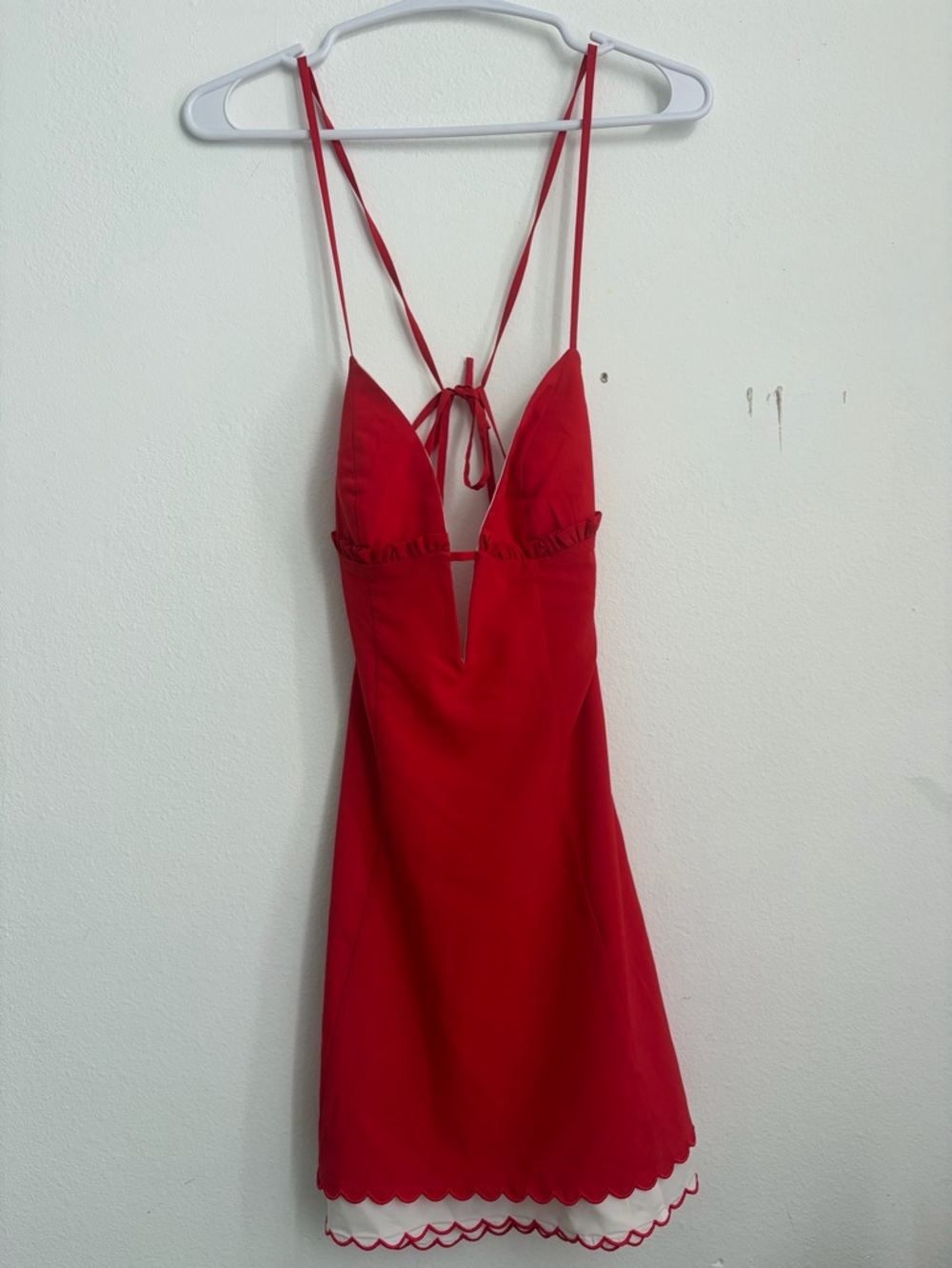 OH POLLY Red Strappy Slip Dress